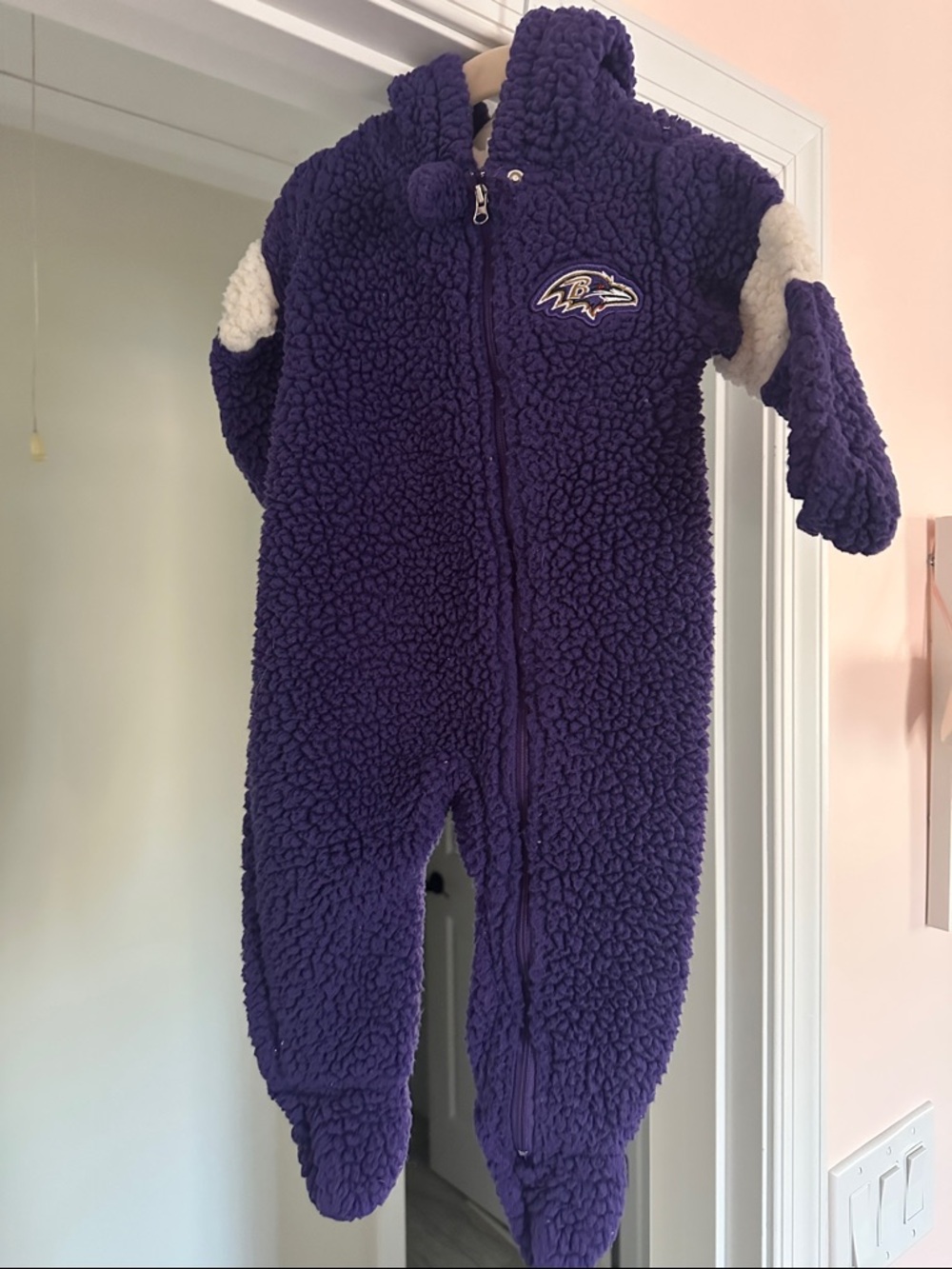 Baltimore Ravens fleece onesie 6-9mo